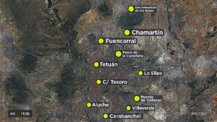 Zonas donde se han producido apuñalamientos durante los últimos meses