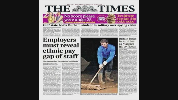 El Times lleva a su portada a Rafa Nadal ayudando en Mallorca