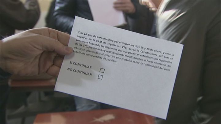 Papeleta del referéndum de los taxistas