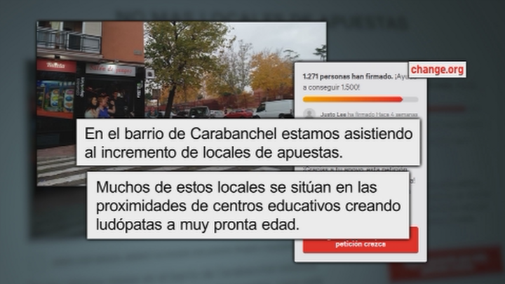 Recogida de firmas para poner fin a las casas de apuestas en Carabanchel