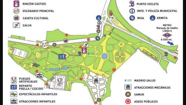 Mapa de la pradera de San Isidro 2019
