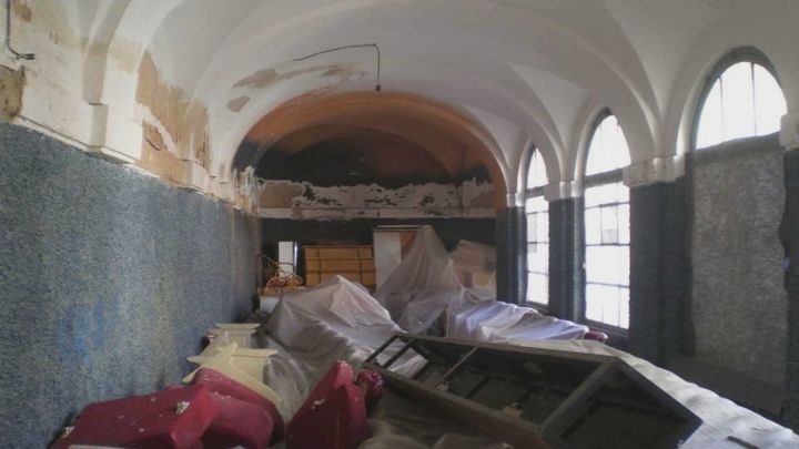 Interior del cuartel abandonado en Alcalá de Henares