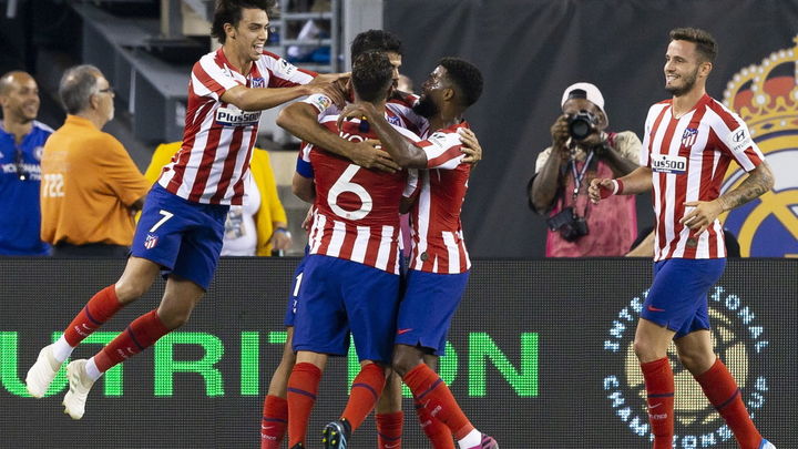 Los jugadores del Atleti celebran un gol / EFE