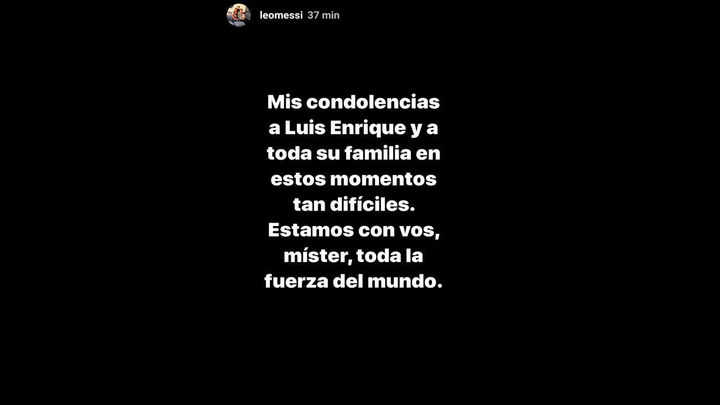 Condolencias de Messi a Luis Enrique