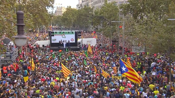 Manifestación independentista de Barcelona / TELEMADRID