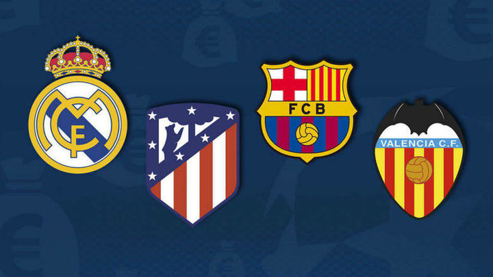 Real Madrid, Atlético de Madrid, Barcelona y Valencia