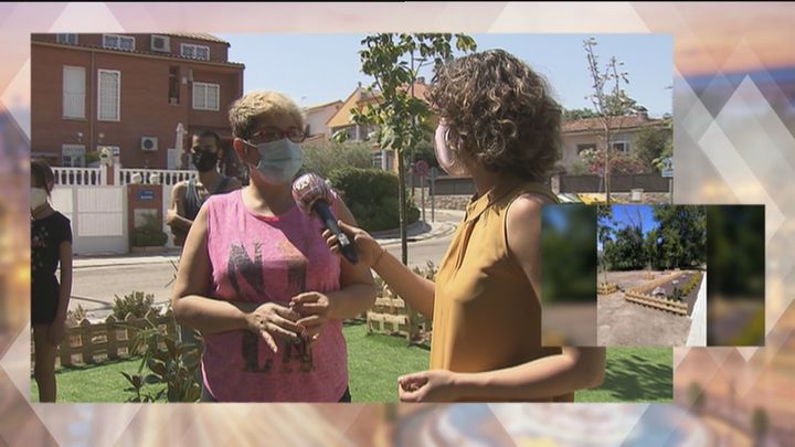 Una vecina explica cómo hicieron el jardín del parque Coimbra / TELEMADRID