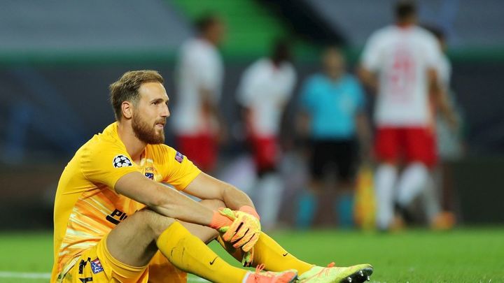 Jan Oblak, durante el encuentro contra el Leipzig / EFE
