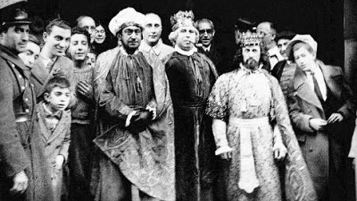 Antonio Robles, Ramón Gómez de la Serna y Salvador Bartolozzi. Madrid, 5 de enero de 1935. / Autor desconocido