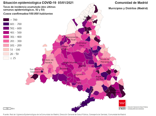 Situación del coronavirus en Madrid el 5 de enero de 2021 / COMUNIDAD DE MADRID