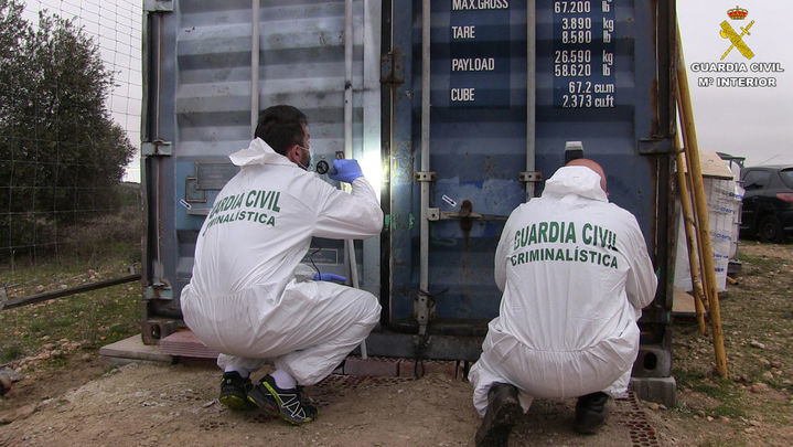 Contenedor de mercancías donde fue llevado el matrimonio secuestrado / GUARDIA CIVIL