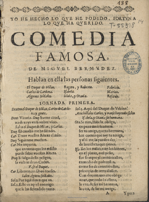 'Comedia famosa' de Lope de Vega / @BNE_biblioteca