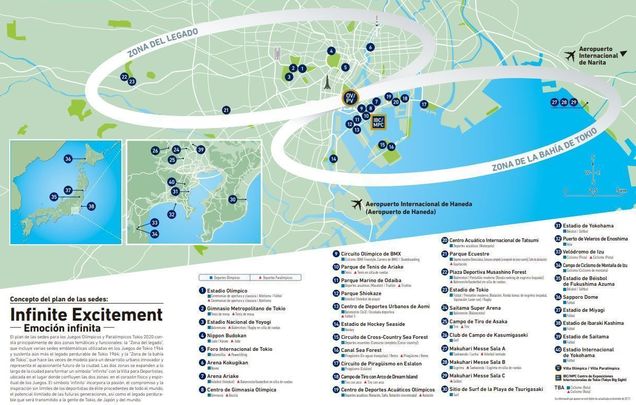 Plano de las sedes de Tokio 2020 / olympics.com