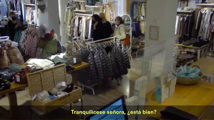 Marido maltratador en una tienda de Getafe / Telemadrid
