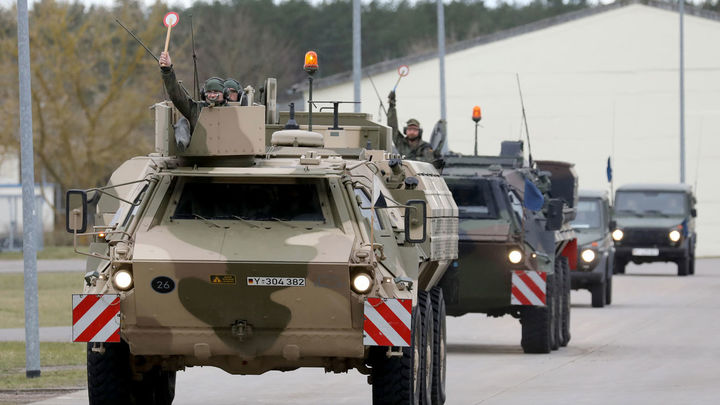 Tropas alemanas de la Bundeswehr, al servicio de la OTAN, se dirigen hacia Polonia y Lituania / EUROPA PRESS