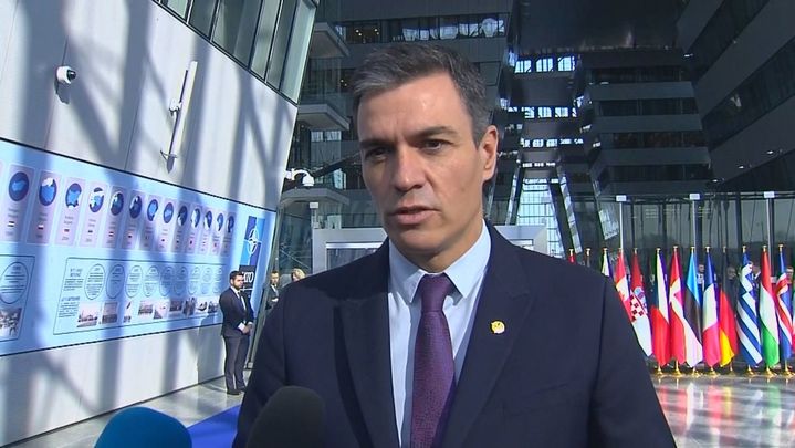 Pedro Sánchez a su llegada a la cumbre de la OTAN / Telemadrid.es