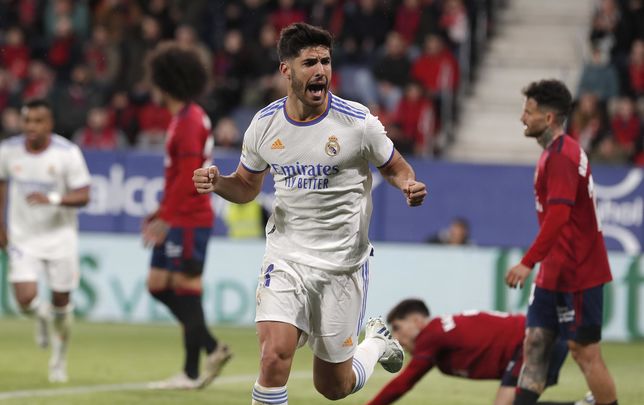 Marco Asensio celebra el gol ante Osasuna / EFE
