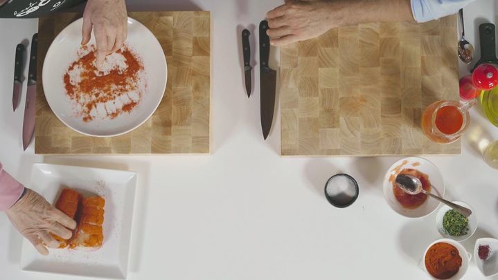 Receta de lomos de rape con carabineros