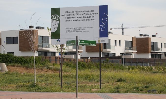 Cartel en la zona de actuación / AYTO BOADILLA DEL MONTE