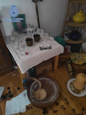 El lugar usado para los rituales / POLICÍA NACIONAL