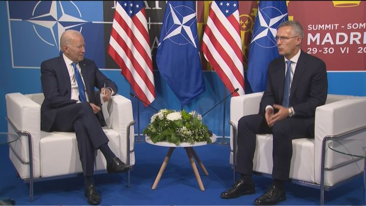 Joe Biden y Jens Stolteberg en la CUmbre de la OTAN / TELEMADRID