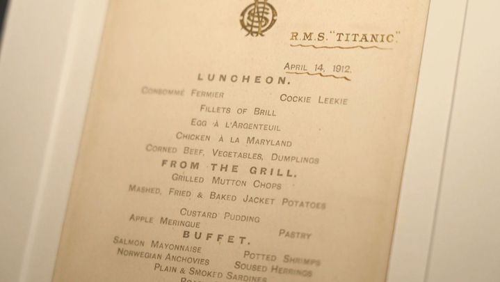 Menú original de la última cena del Titanic / Redacción