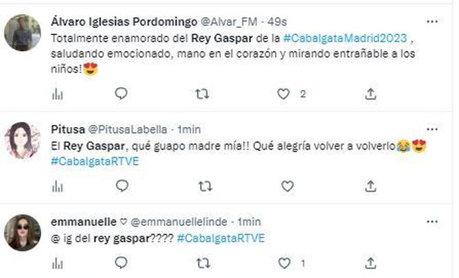 Tuit rey Gaspar de Madrid / twitter