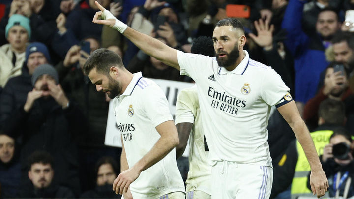 El delantero francés del Real Madrid Karim Benzema celebra un gol / EFE/ Rodrigo Jiménez.
