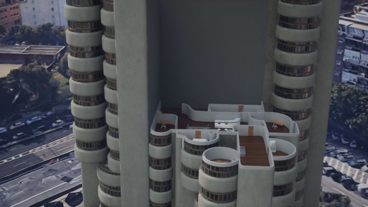 Interior de una vivienda en las Torres Blancas / Telemadrid