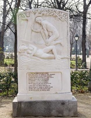 Lápida en recuerdo de Luis de Góngora en El Retiro / MONUMENTAMADRID