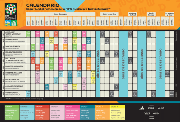 Calendario Mundial Femenino 2023 / FIFA