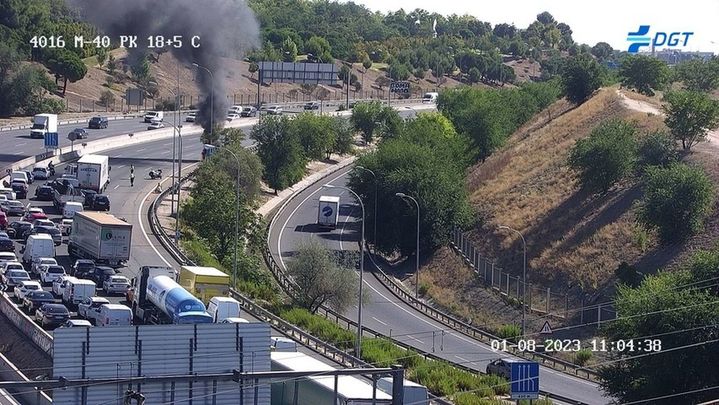 Incendio en la M-40 / TELEMADRID