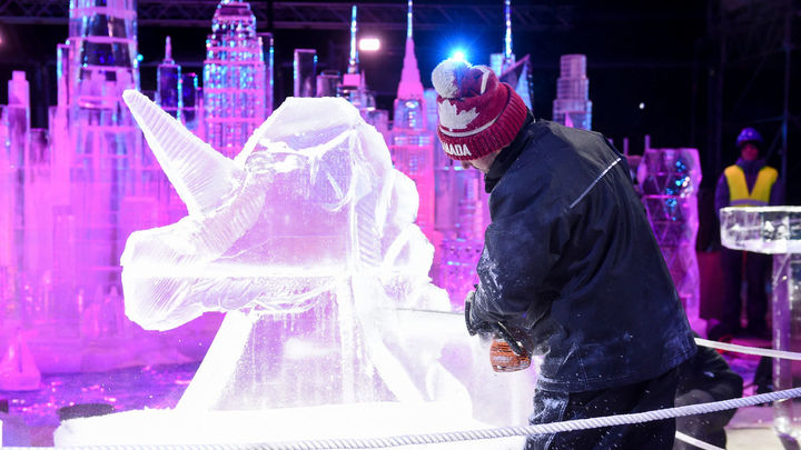 Escultura del Festival de Hielo de Torrejóm / EUROPA PRESS