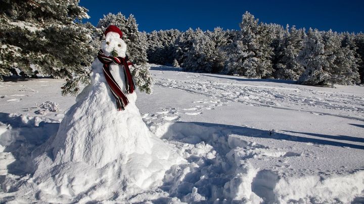 Muñeco de nieve en la Sierra de Guadarrama / EUROPA PRESS