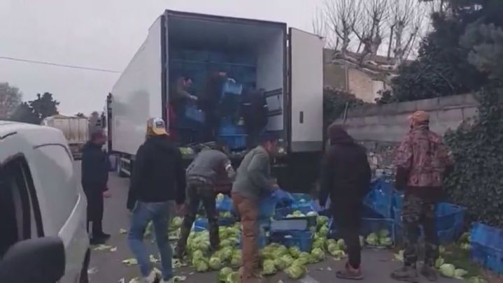 Agricultores franceses saquean camiones españoles / TELEMADRID