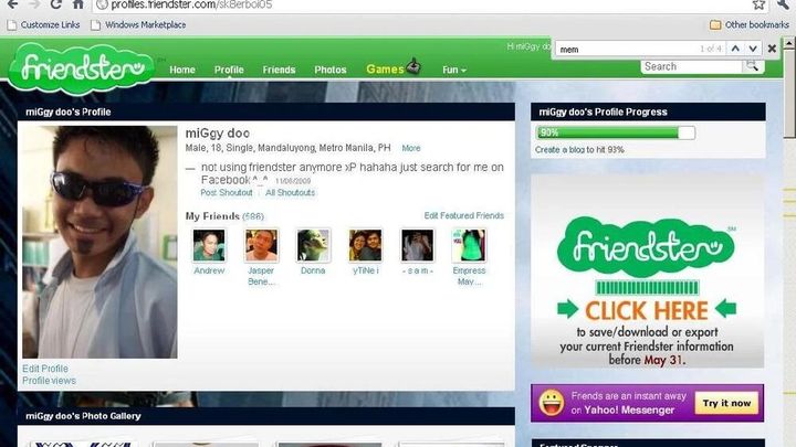 'Friendster', antes de Facebook / FRIENDSTER