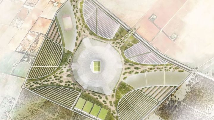 Imagen del prototipo del estadio Hassan II de Marruecos / POPULOUS