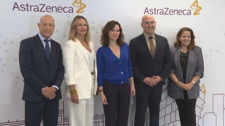 Ayuso visita el nuevo centro de innovación sanitaria de AstraZeneca / Telemadrid