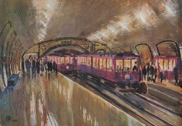 Acuarela de Antonio Palacios fechada en 1921 / METRO DE MADRID