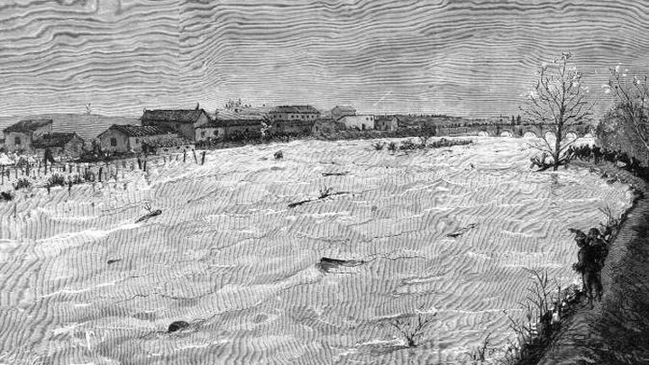 Desbordamiento del río Manzanares en 1864 / WIKIPEDIA
