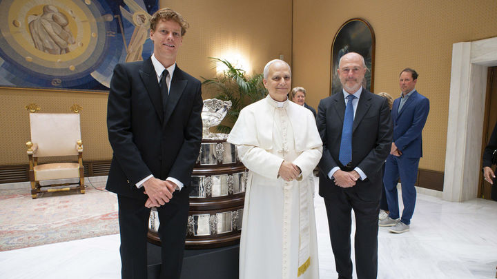 Sinner, León XIV y Angelo Binaghi, / EFE