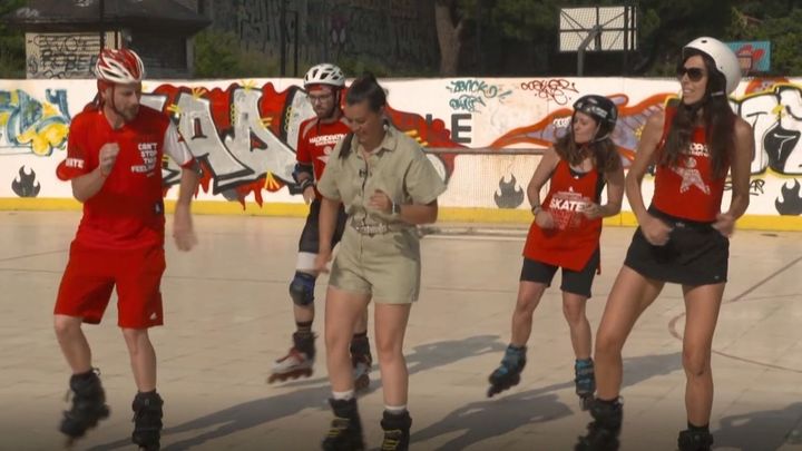 La 'Potra Salvaje', Isabel Aaiún, practica 'RollerDance' / TELEMADRID