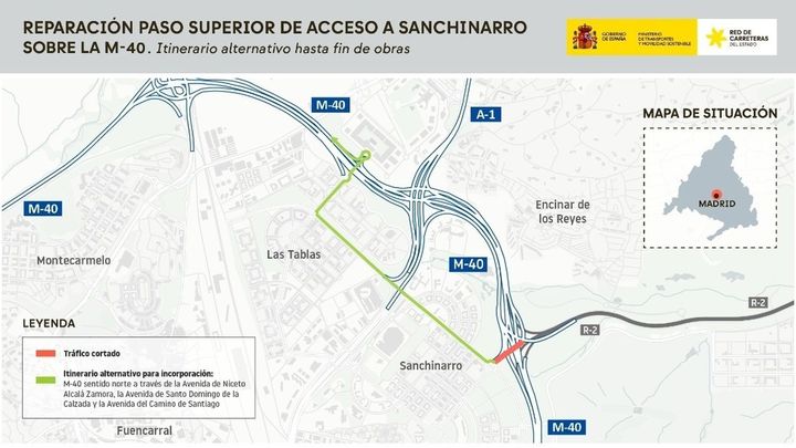 Reparación del Paso Superior de Acceso a Sanchinarro sobre la M-40 / EuropaPress
