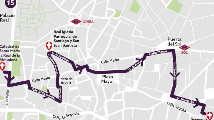 Recorrido Viernes Santo Procesión El Divino Cautivo / Ayuntamiento de Madrid