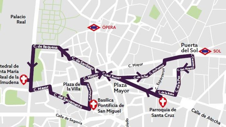 Recorrido Viernes Santo de la Procesión María Santísima de los Siete Dolores / Ayuntamiento de Madrid