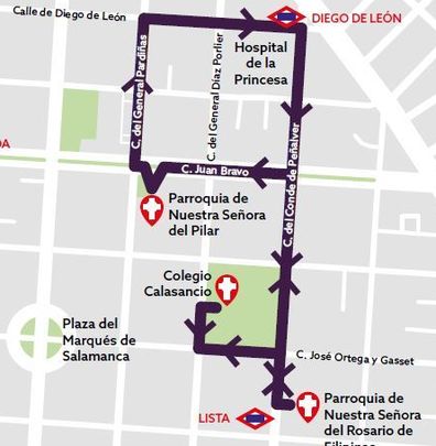 Recorrido Jueves Santo de la Procesión del Divino Cautivo / Ayuntamiento de Madrid