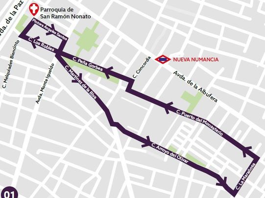 Recorrido procesión del Cristo del Perdón / Ayuntamiento de Madrid
