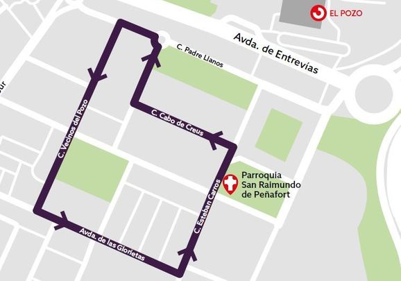 Recorrido procesión Cristo del Pozo / Ayuntamiento de Madrid