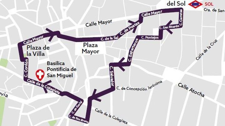 Recorrido Domingo Santísimo Cristo de la Fe y del Perdón (Los Estudiantes) / Ayuntamiento de Madrid